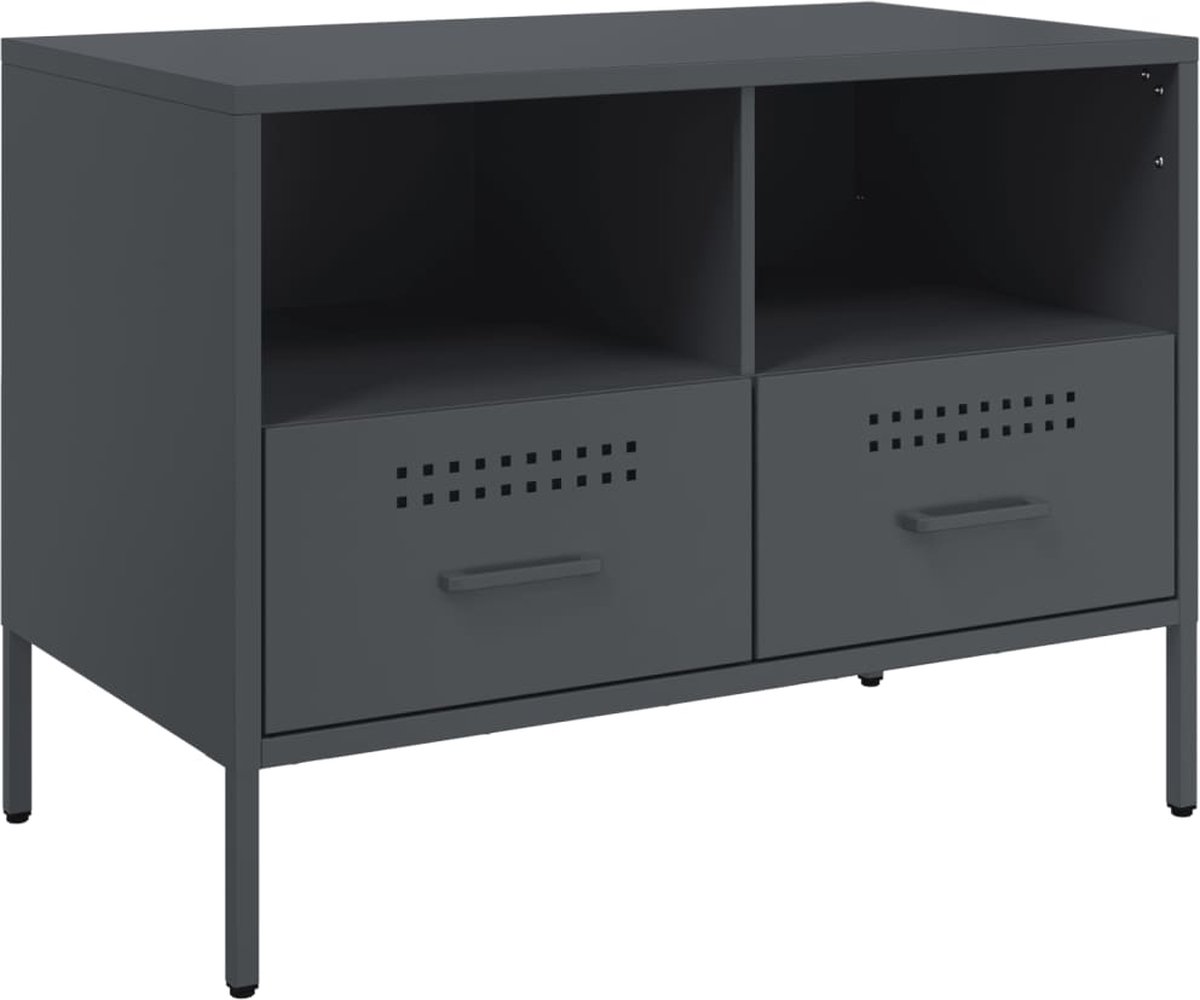 vidaXL - Tv-meubel - 68x39x50,5 - cm - staal - antracietkleurig