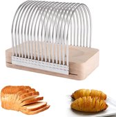 Bol.com Compact Groentesnijgereedschap voor Aardappelen - Snijbestendige Handkeukensnijder voor Cake Brood Vlees - Tomaten Snijd... aanbieding