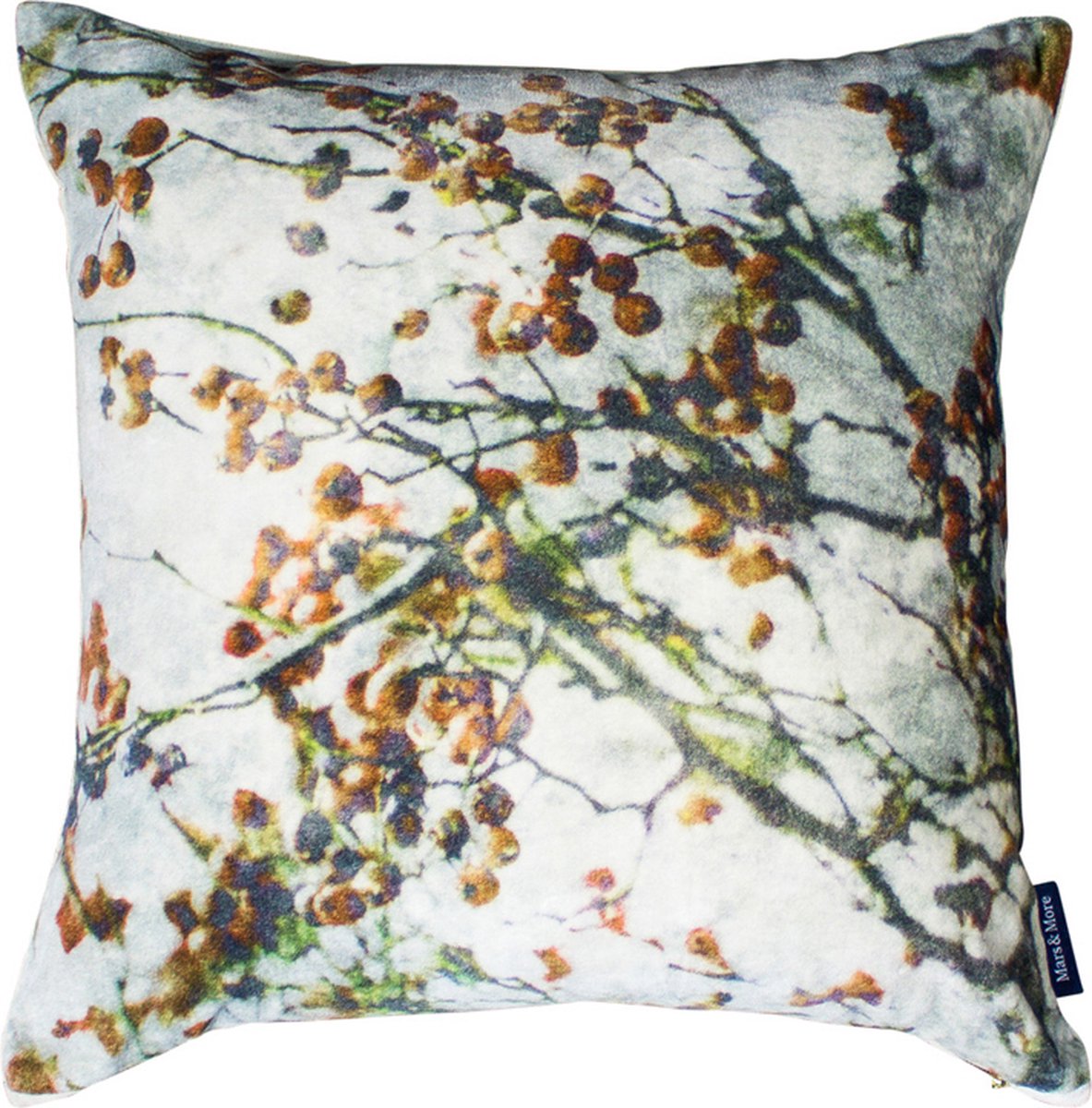 kussen fluweel natuur rozenbottel 45x45cm*