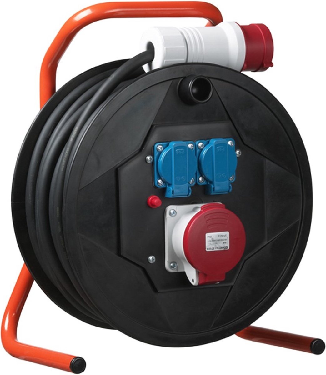 Kabelhaspel KSR Pro combi 25m - 5 G 2.5 mm² 2xschuko 230V - 1x5P-16A-400V - 47.050.25