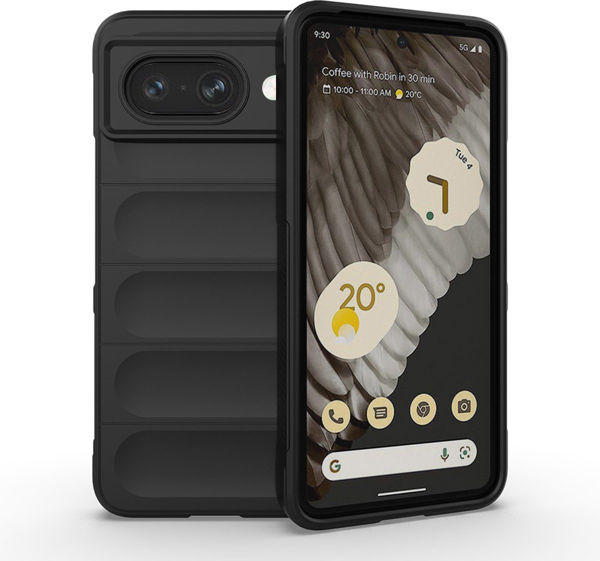Techsuit Magic Shield Silicone Back Cover hoesje voor Google Pixel 8a - Zwart