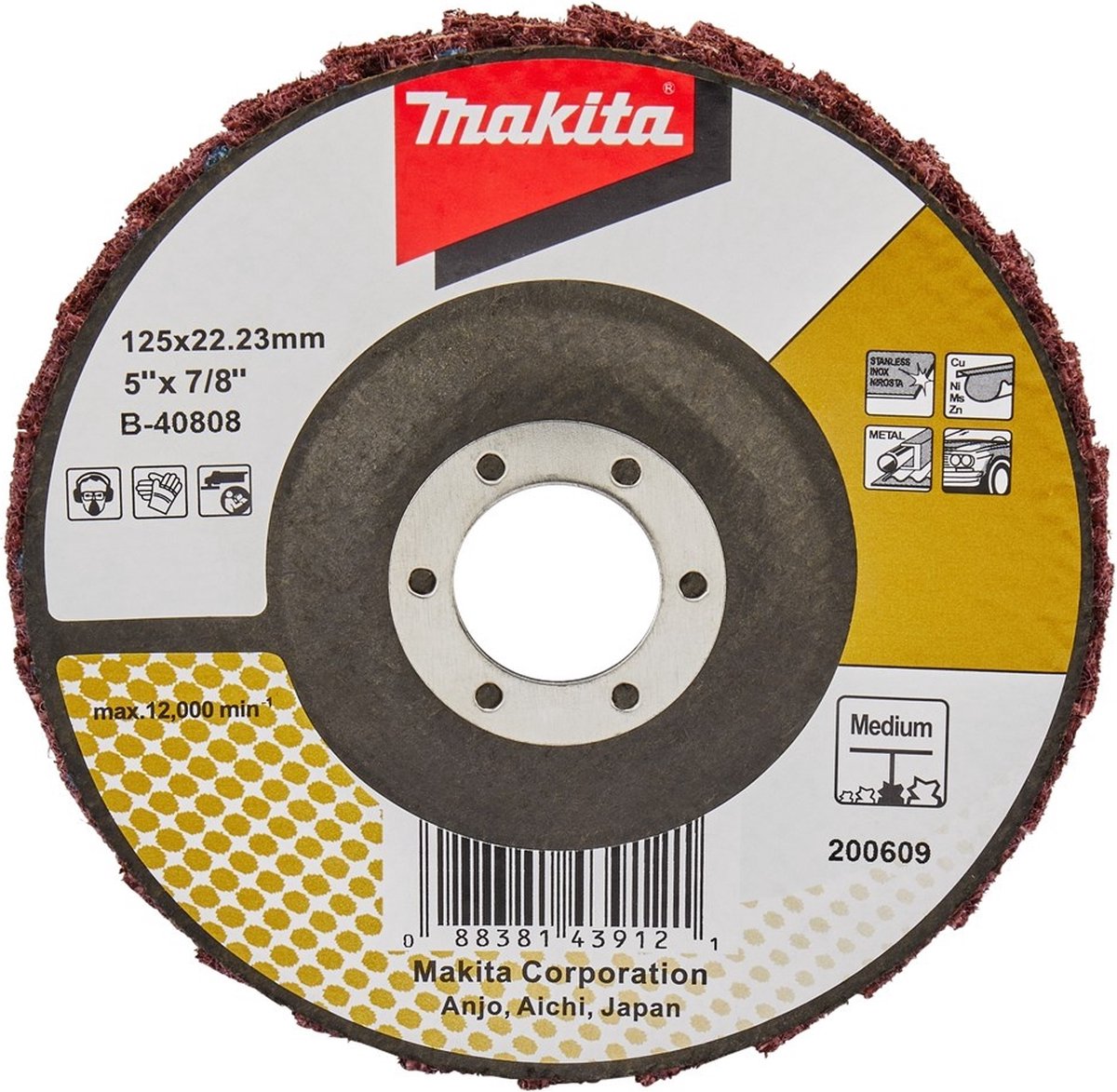 Makita B-40808 Lamellenschuurvliesschijf medium | 125mm