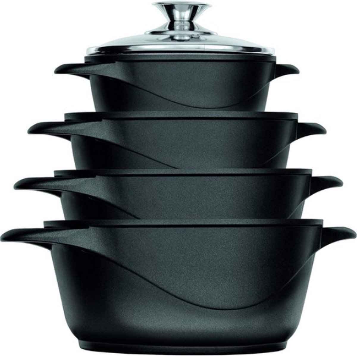 Pannenset - kookpannen - 4 stuks - gietijzer