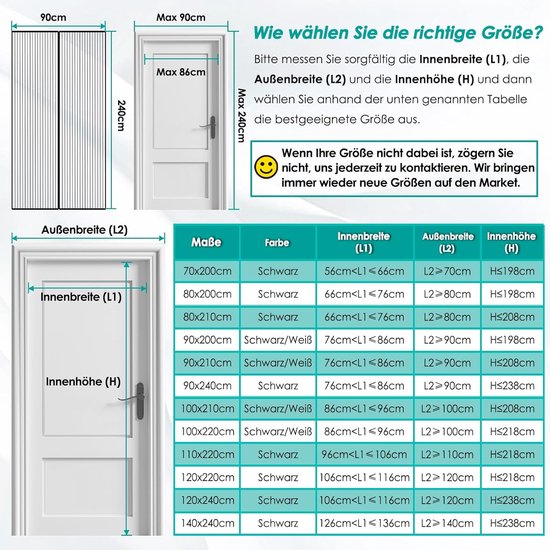 Magnetische hordeur 95 x 215 cm Mesh Fly Gordijn Met Verbeterde Magneten Past Deur Grootte Tot Mesh Gordijn Voor Franse Deuren Patio Door Zwart
