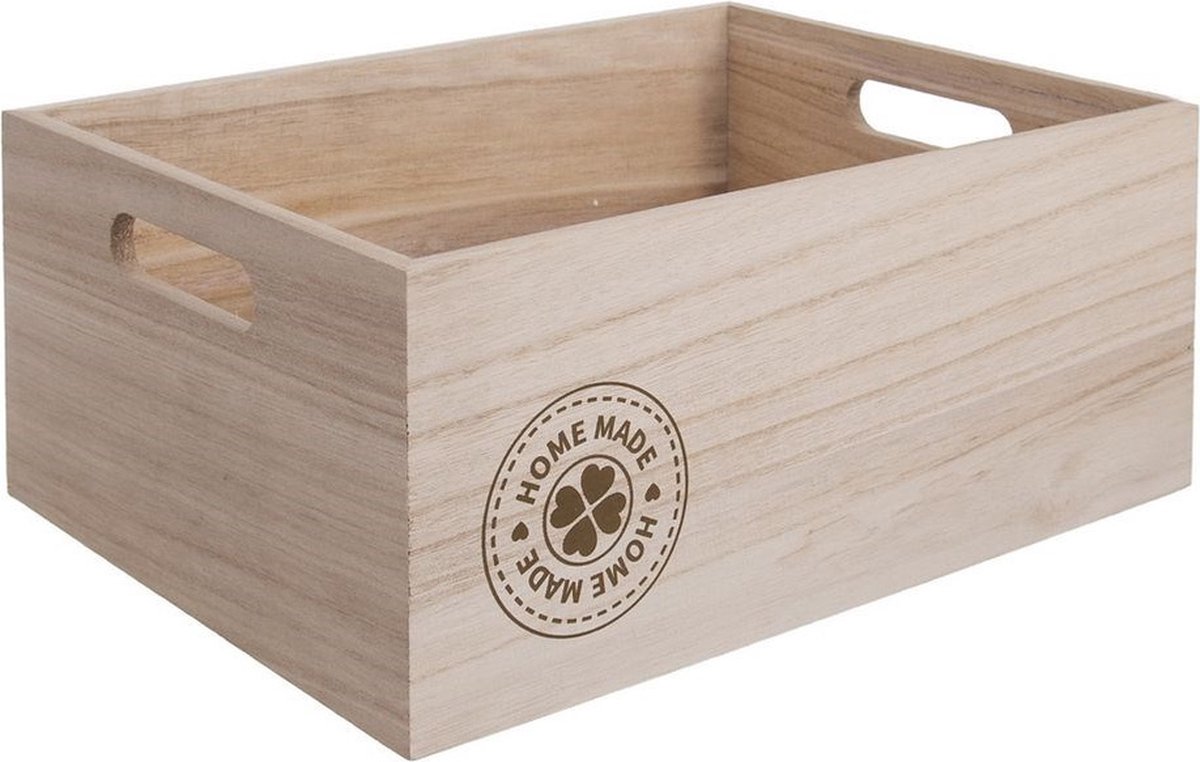 Opbergdoos Houten HOME MADE 26x16x11 cm - Opbergbox - Opbergmand