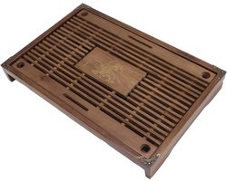 Thee Drinkware Cup Mouwen Dienblad - Kleine Gongfu Thee Tafel Set met Reservoir (Bruin)