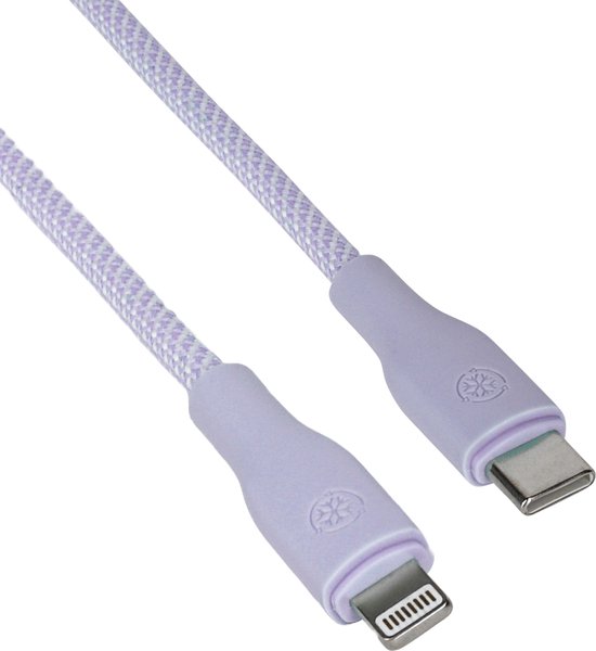 USB-C Kabel geschikt voor Apple Lightning en iPhone Oplader Kabel - Paars - 1 Meter - 60W Super Fast Charge - Ultra Sterk en Flexibel - USBC Kabels