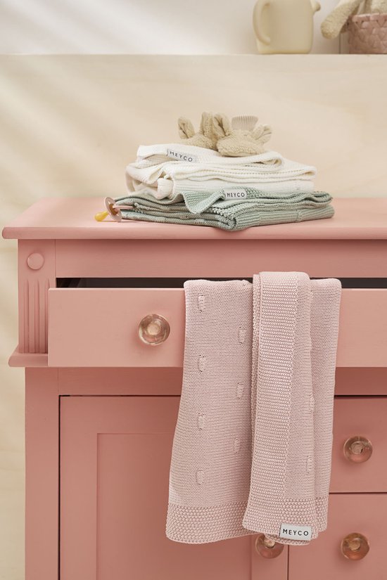 Couverture de lit Meyco Knots - 75 x 100 cm - rose