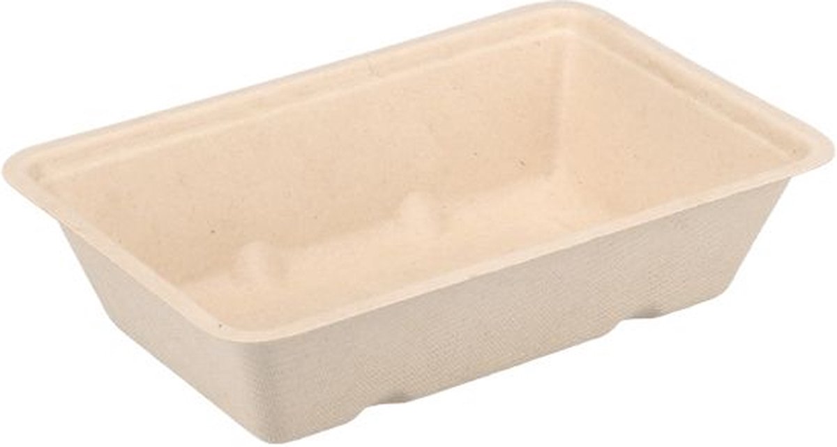 Goedkoopste Suikerriet Snackbakjes Bagasse Patatbak A9 Bruin (50 stuks) kleinverpakking