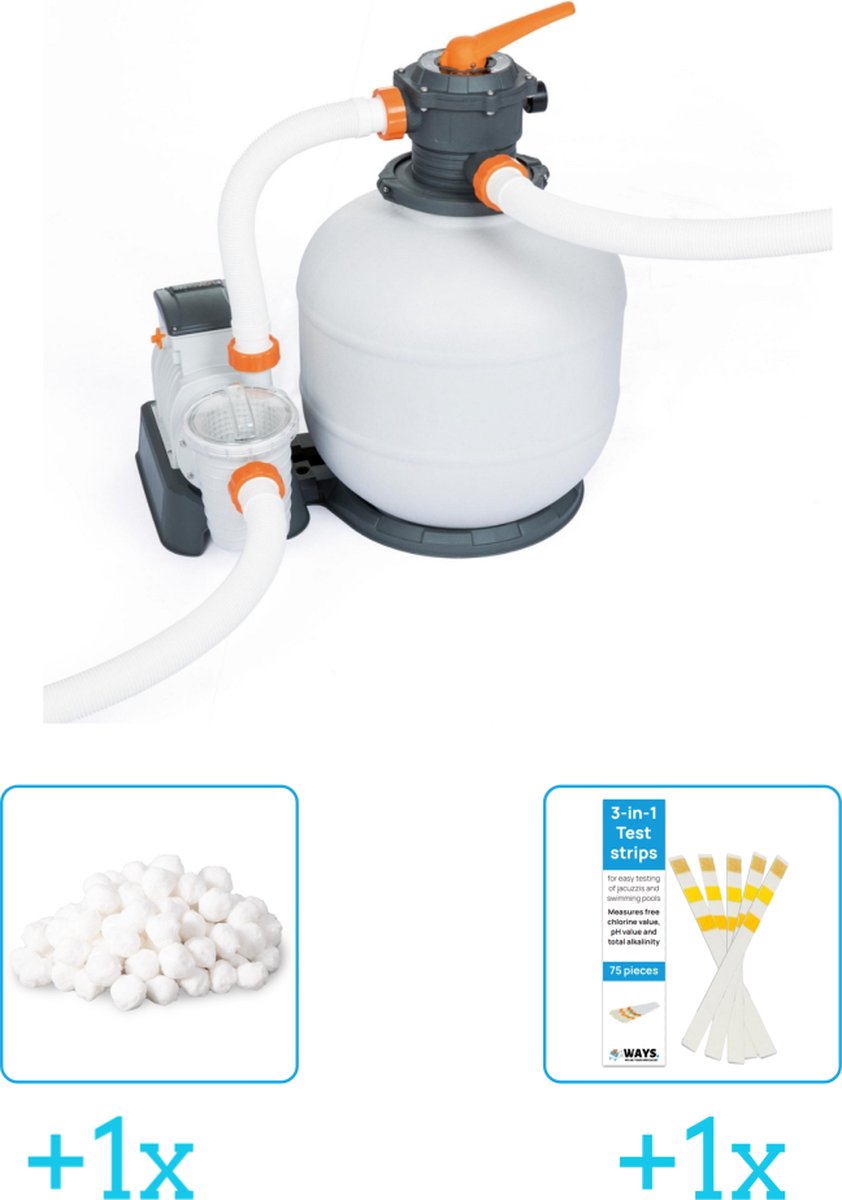 Bol.com Bestway - Zandfilterpomp 58486 - 11.355 liter per uur inclusief Intex Filterbollen - Geschikt voor zandfilterpomp - 2904... aanbieding