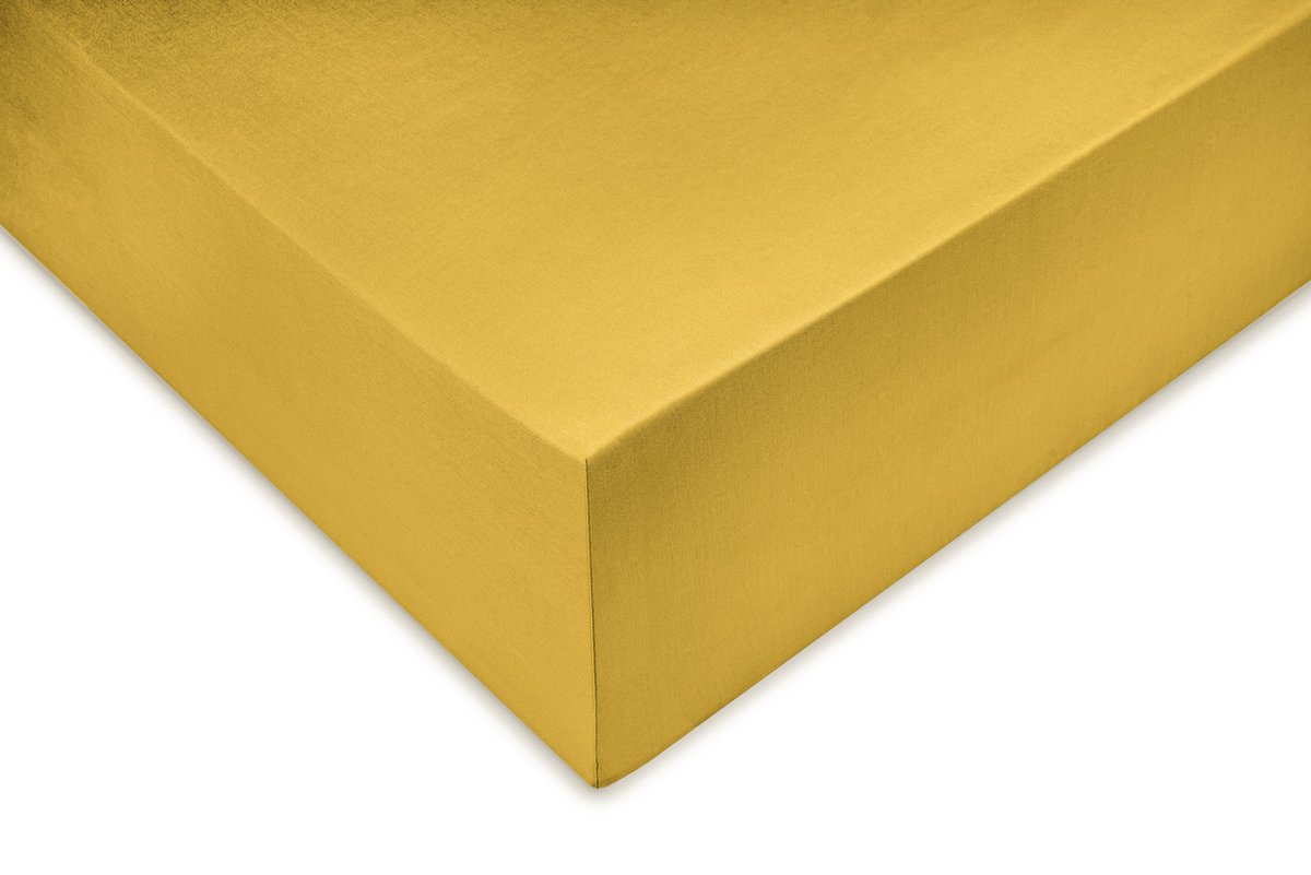 Zohome Satinado Hoeslaken - Eenpersoons - Katoensatijn - 90x210-220cm - Goud