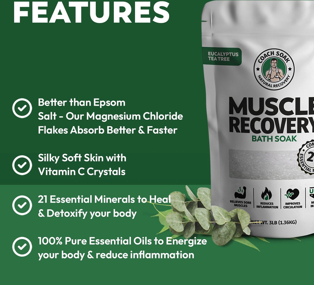 Goedkoopste Nutrabio Coach Soak Muscle Recovery Bath Soak - Premium Dode Zee Badzout voor Versneld Spierherstel