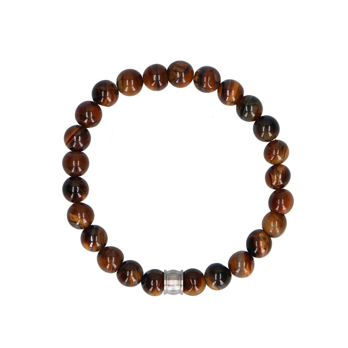 Manfield - Heren - Bruine heren kralen armband - Maat 1