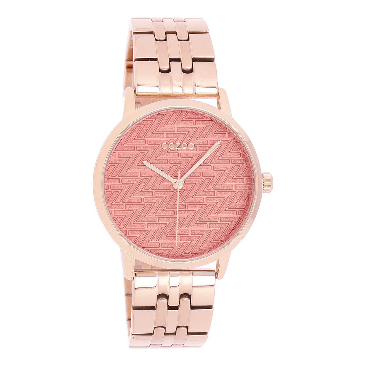 OOZOO Timepieces - Rosé goudkleurige horloge met rosé goudkleurige roestvrijstalen armband - C10559