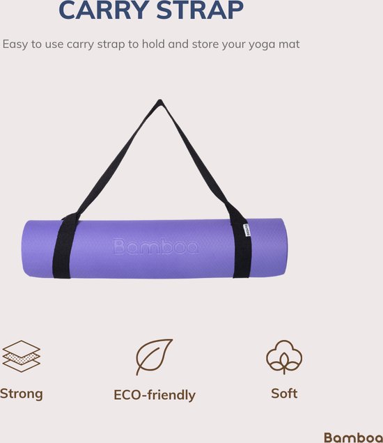 Tapis de Yoga A-FTNSS | Mauve rose | 7cm | Anti-dérappant | Grip optimal | Tapis de Yoga solide | Facile à nettoyer