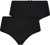 RJ Bodywear Pure Color dames extra comfort string (2-pack) - zwart - Maat: XXL