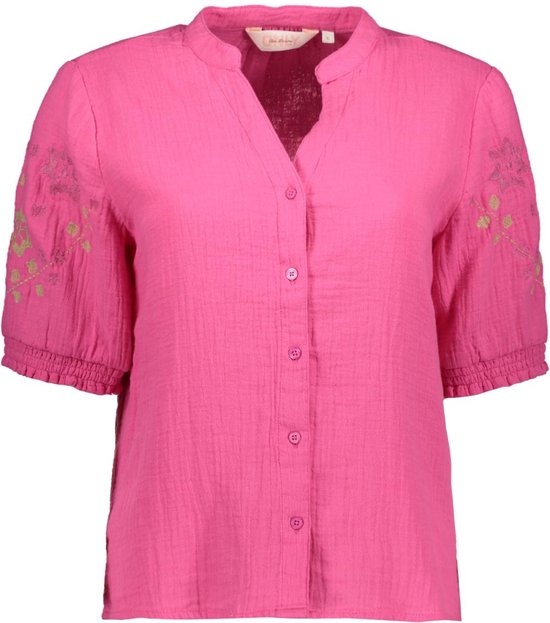 Only Blouse Onlthyra Life Ss V-neck Shirt Wvn C 15327770 Fuchsia Purple/emb Pink Dames Maat - S