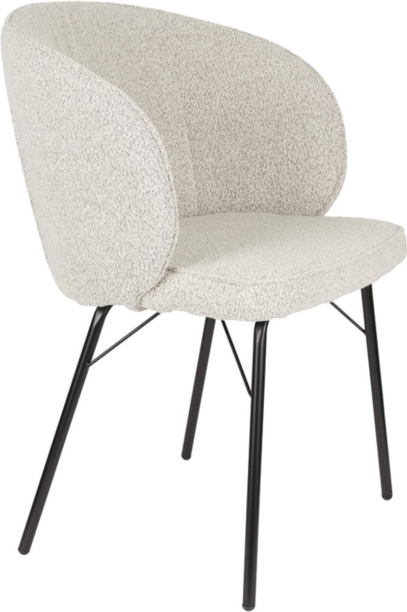 Eetkamerstoel Beige Stof - Excl. Armleuning - Zithoogte 49,5cm - Joa - Giga Meubel