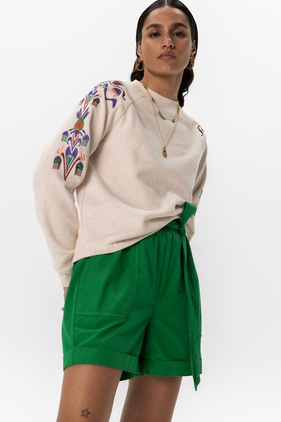 Sissy-Boy - Beige sweater met multicolour embroidery