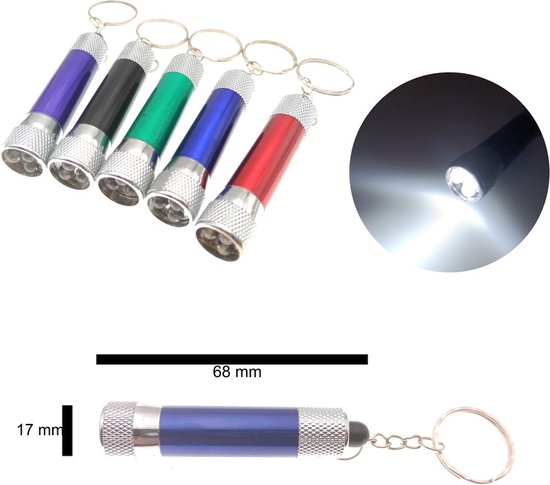 Lampe de poche | Porte-clés | Avec nom | Violet | Robbie