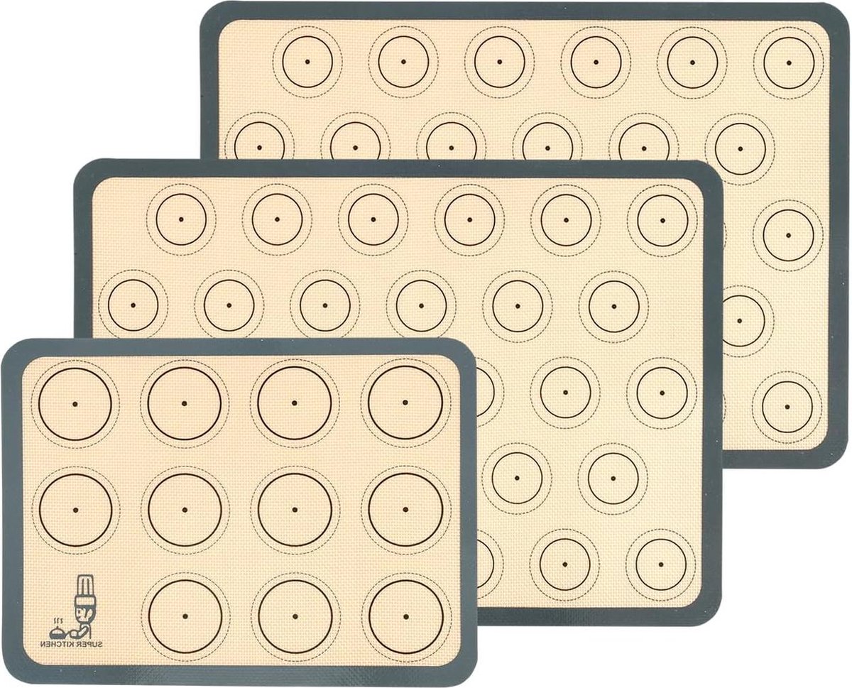 Bakmat siliconen macaron koekjes grijs - anti-aanbakmat bakaccessoires