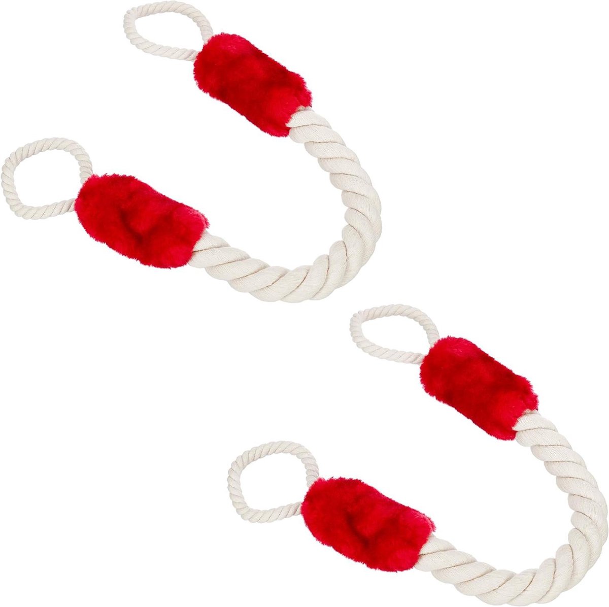 Door Stopper Set of 2 - 60 cm Long Door Handle Lock for Children & Pets - Maritime Cream/Red