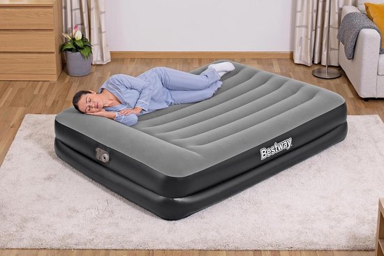 Luchtbed Elektrisch Opblaasbaar Tweepersoons XL Hoog met Ingebouwde Pomp 203x152 cm van Merkloos — afbeelding 2