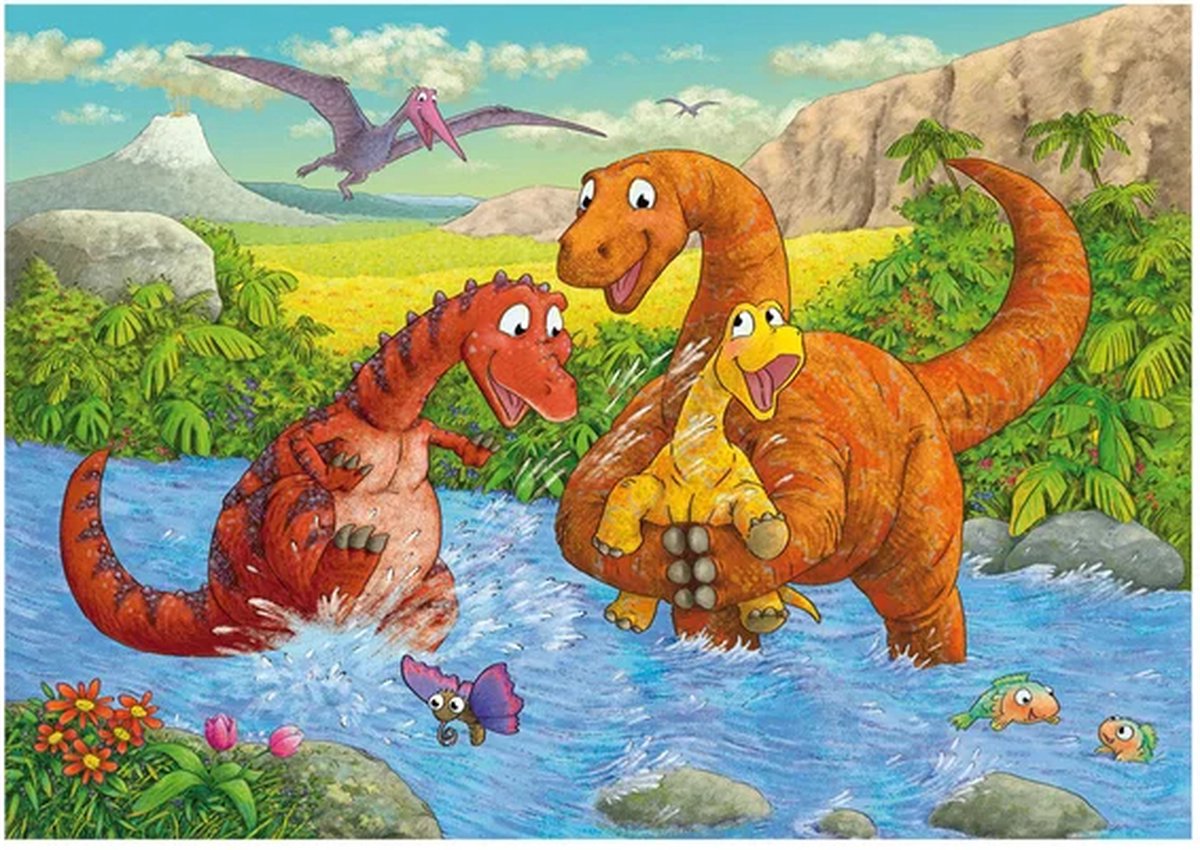 Puzzel 2x24 stukjes Vrolijke Dino AND apos;s — afbeelding 7