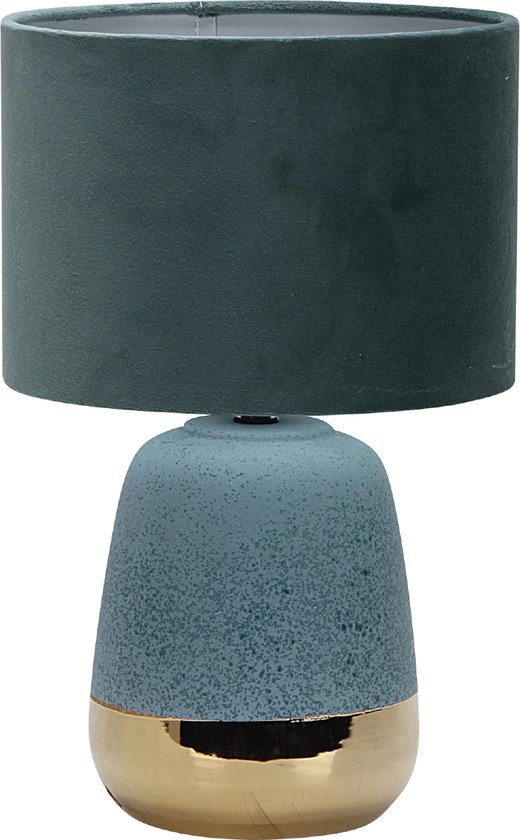 Luxus Table Lamp Barcelona - Blauw - H35xØ22 - Raccord E27 - Céramique - Handgemaakt - Lampe de table de chambre à coucher - Lampe de table de salon - Lampe de bureau