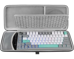 Toetsenbordhoes Hard Shell Reisdraagtas voor 84-toetsen Draagbaar Toetsenbord - Compatibel met Keychron K2 Versie 2- K2- Q1- V1 ASUS ROG Azoth 75% EPOMAKER TH80 Pro - 75% Toetsenbord