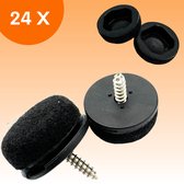 FLOOQ Pro Couvre- Cache-jambes pour chaises 25 mm - Feutre remplaçable - 24 pièces - Zwart