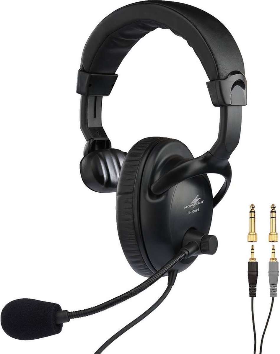 Monacor BH-009 Headset Zangmicrofoon Incl. windkap
