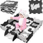 Relaxdays 34-delige Speelmat Met Rand - Puzzelmat Kinderkamer   Speeltegels   Vloerpuzzel    Roze 4052025889968