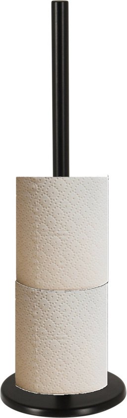 Porte-rouleau de papier toilette - Métal inox - 44 cm - noir - pour 5 rouleaux de papier toilette - Porte- Papier toilette
