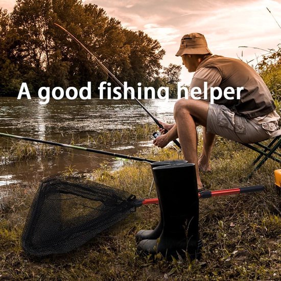Telescopisch Schepnet voor Vissen Met Opvouwbare Telescoopstanggreep - Telescopisch Visnet voor Kajak Salmon Catfish - Eenvoudig te Vangen en Los te Maken Schepnet van Merkloos — afbeelding 4