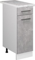 Vicco Élément bas de cuisine R- Line, Béton/ Wit, 30 cm, WB Marbre