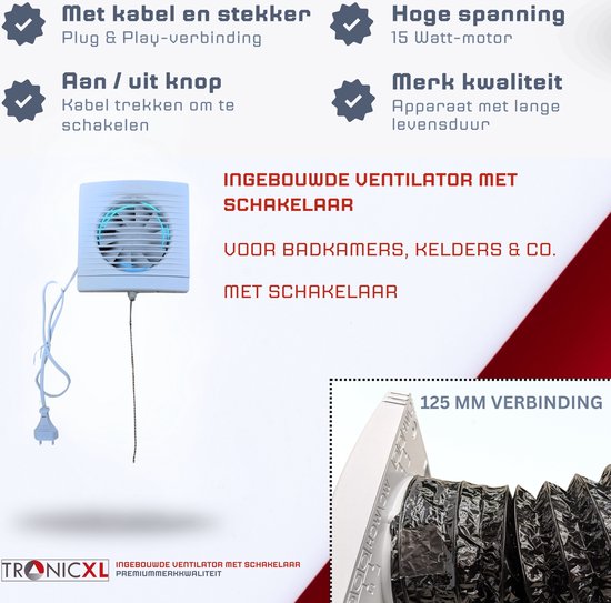 Toilet- badkamerventilator Solid, timer vochtsensor 100 mm kopen