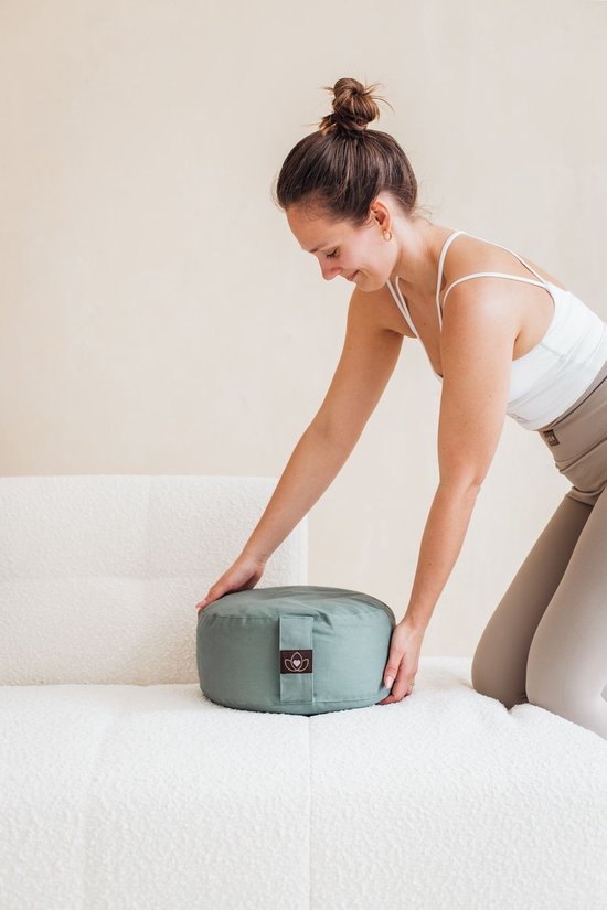 Meditatiekussen eco asgroen rond - Lotus - Yoga kussen van Lotus — afbeelding 3