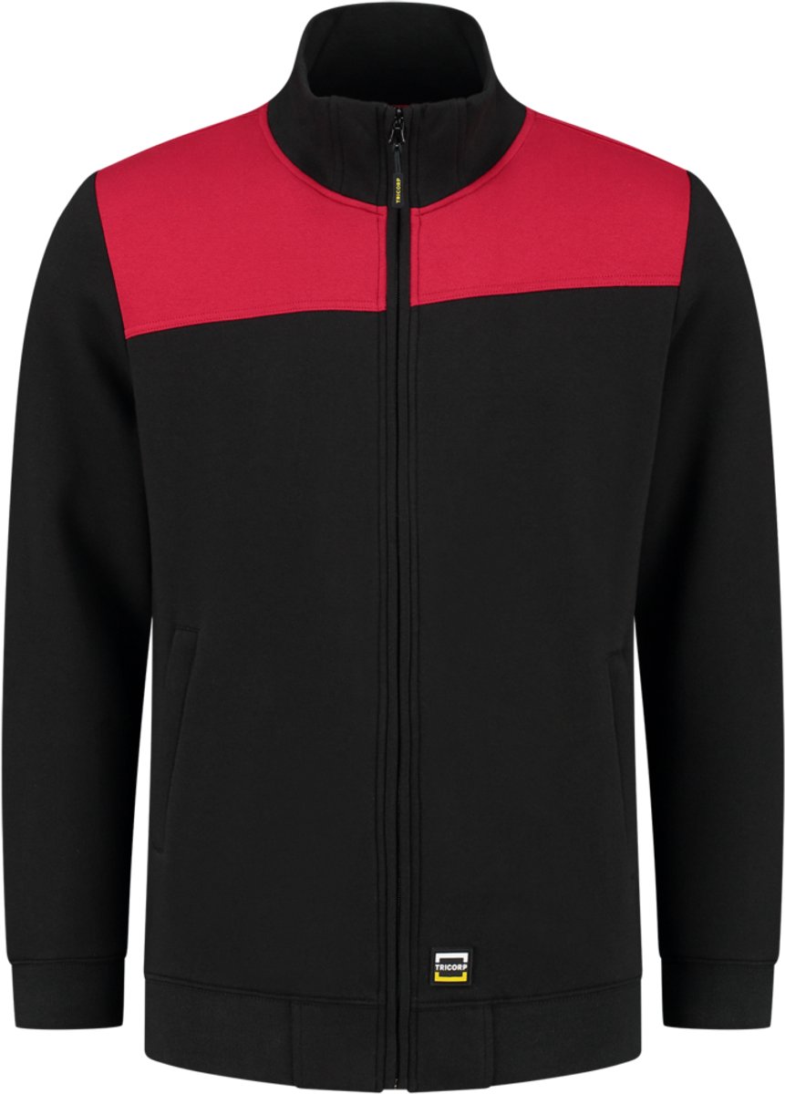 Tricorp 302014 Sweatvest Bicolor Naden - Zwart/Rood - 5XL