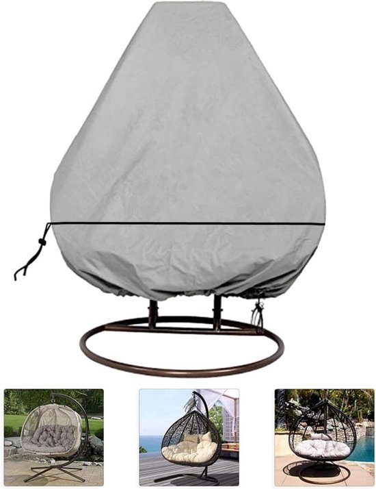 Housse De Protection Pour Fauteuil œuf Suspendu - Tissu Oxford 420D Imperméable UV - Taille 115x63x140 Cm - Fermeture Double Zip - 8