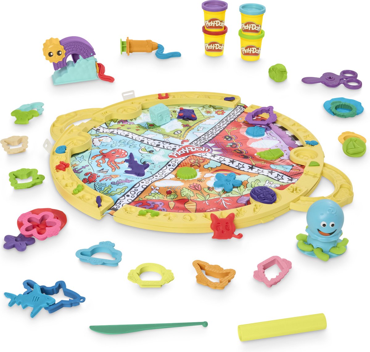 Play-Doh Opvouw en Meeneem Speelmat - Boetseerklei - 4 Play-Doh potjes - Eenvoudig op te bergen - Knutselen voor kinderen — afbeelding 2