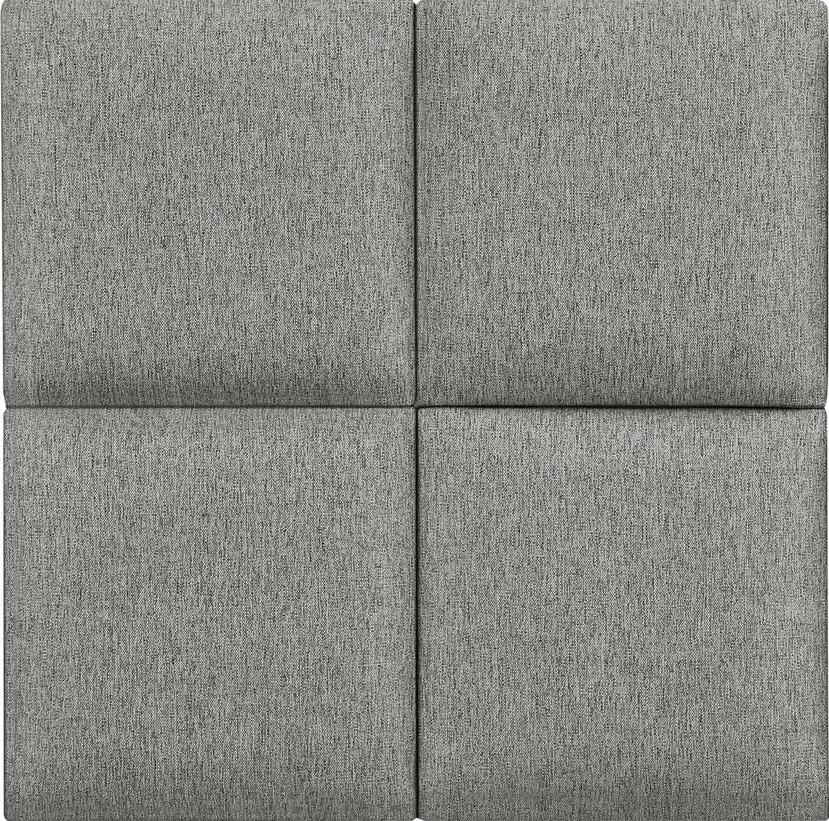 Gestoffeerde wandpanelen Carpino set van 4 stof 30x30 cm lichtgrijs [neu.haus]