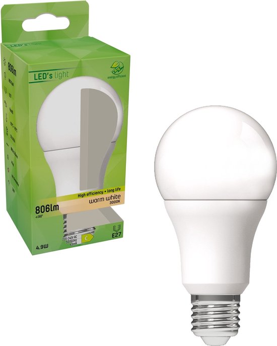 LED's Light E27 LED Lamp - 4W/ 60W - Energielabel C - 3000K - 1 lamp