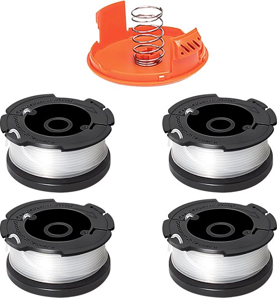 Foto: Btronsn 4 stuks reservespoel grastrimmer geschikt voor black and decker a6481 a6485 draadspoel compatibel met black decker grastrimmer af 100 af 100 bkp af 100 3zp