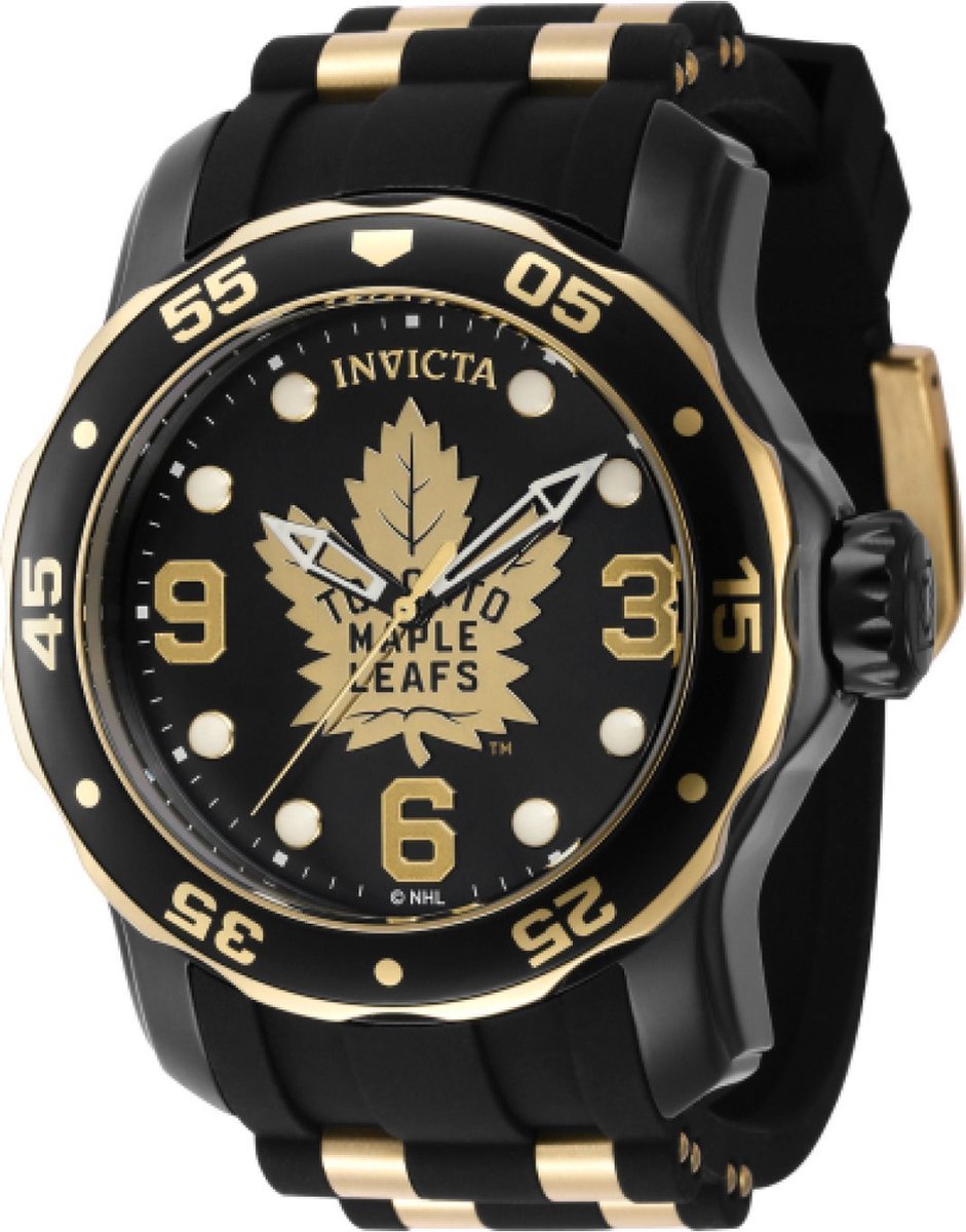 Invicta NHL - Toronto Maple Leafs 42326 Heren Horloge - Waterdicht - Analoog - Quartz Uurwerk - Roestvrij Staal met zwarte Wi