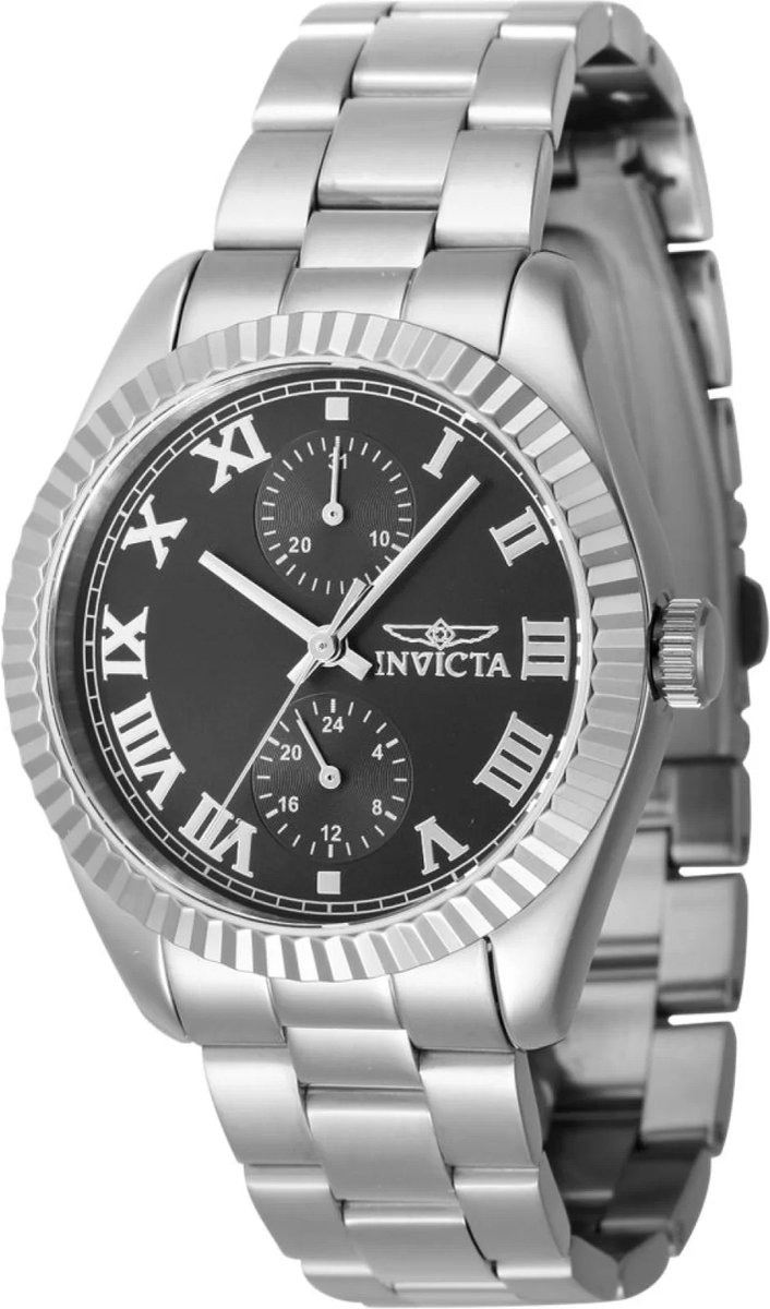 Invicta Specialty 47434 Dames Horloge - Waterdicht - Analoog - Quartz Uurwerk - Roestvrij Staal met zwarte Wijzerplaat - 36mm
