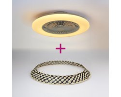 Plafondventilator Cakir met stereffect en aanpasbare kleurtemperatuur - bamboe kap