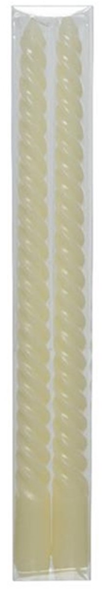 Draai kaars Ø2.15-H30cm set a 2 beige
