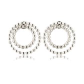 My Bendel oorbel zilver bolletjes cirkels - Zilveren oorbellen met bolletjes cirkels - Met luxe cadeauverpakking