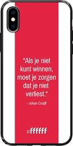 6F hoesje - geschikt voor iPhone Xs -  TPU Case - AFC Ajax Quote Johan Cruijff #ffffff